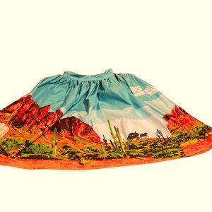Unique Vintage Western Landscape Gellar Swing Skirt